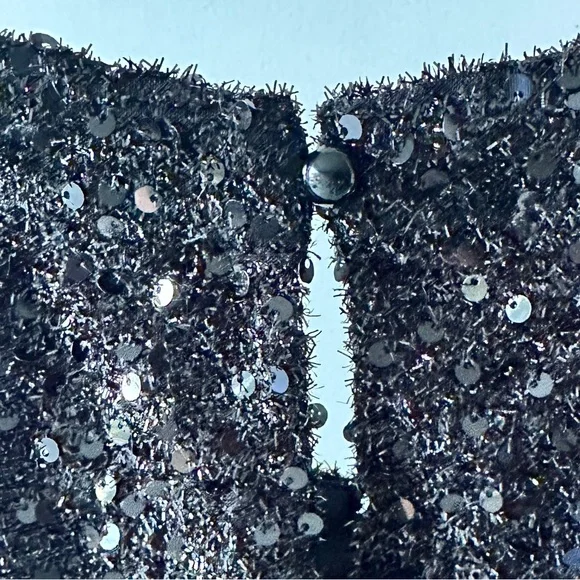 12th Tribe SAMPLE Black Sequined Wrap Top - Picture 8 of 8